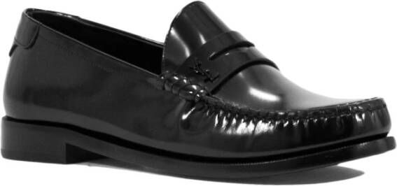 Saint Laurent Stijlvolle Leren Schoenen Black Heren