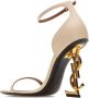 Saint Laurent Sneakers met Beige Hak Regular Fit Geschikt voor Warm Weer 100% Leer Beige Dames - Thumbnail 2