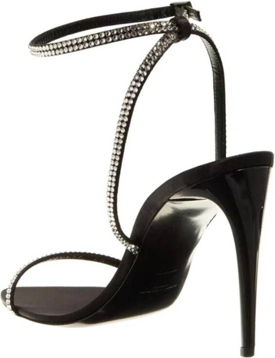 Saint Laurent Stijlvolle Versierde Hak Sandalen met Enkelband