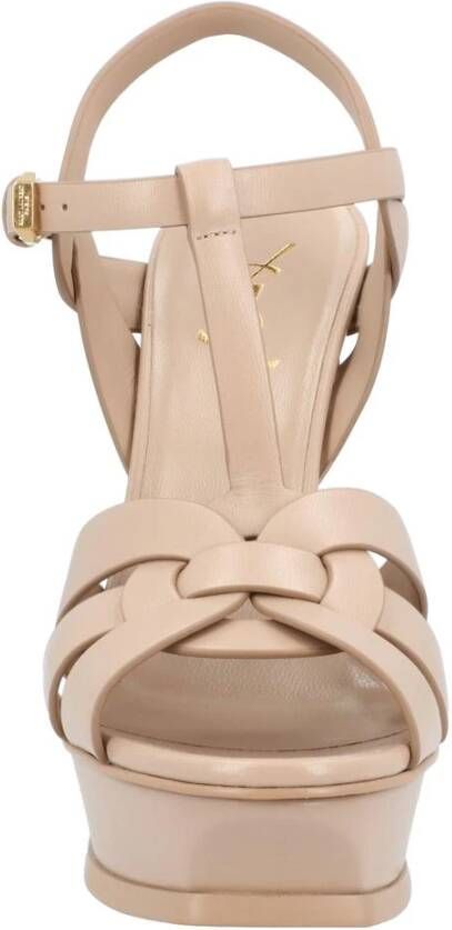 Saint Laurent Stiletto Heel Plateau Sandalen met Enkelband