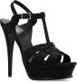 Saint Laurent Zwarte Hak Tribute 105 Satijn Black Dames - Thumbnail 7