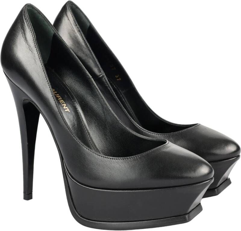 Saint Laurent Tripon Zwart Leren Regular Fit Pumps Black Dames