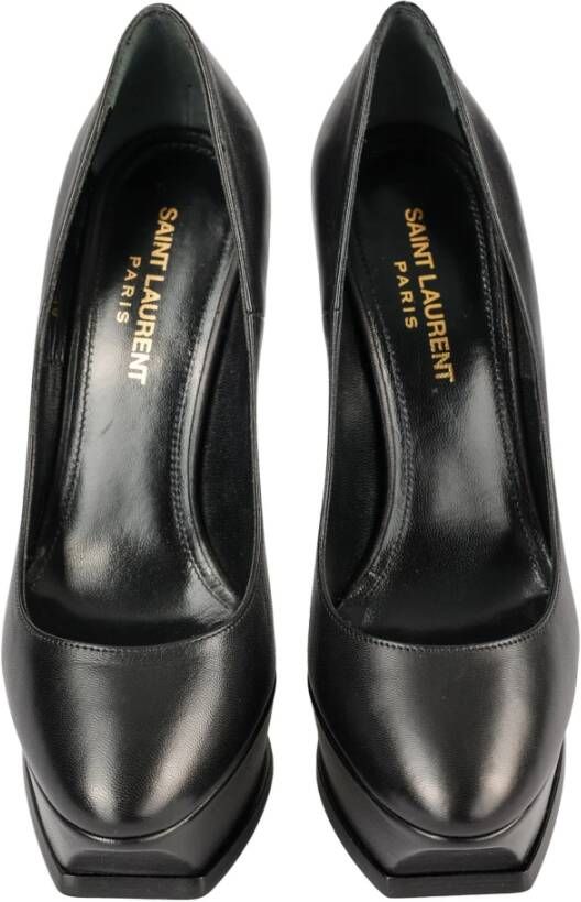 Saint Laurent Tripon Zwart Leren Regular Fit Pumps Black Dames