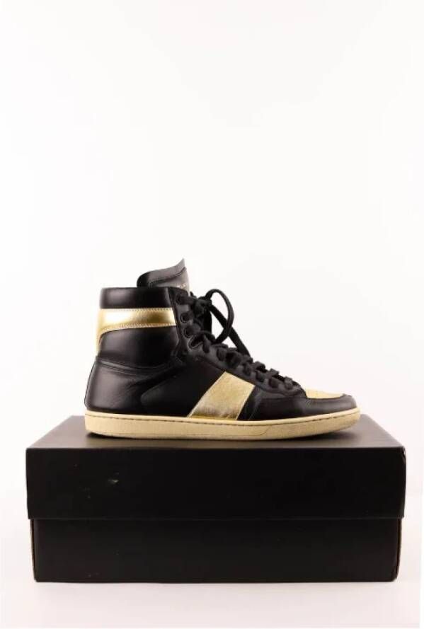 Saint Laurent Vintage Pre-owned Leather sneakers Black Heren