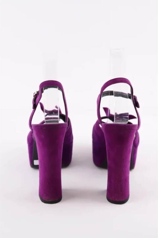 Saint Laurent Vintage Pre-owned Suede heels Purple Dames