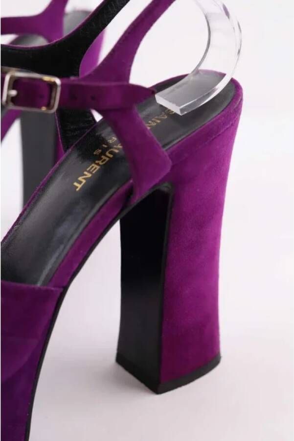 Saint Laurent Vintage Pre-owned Suede heels Purple Dames