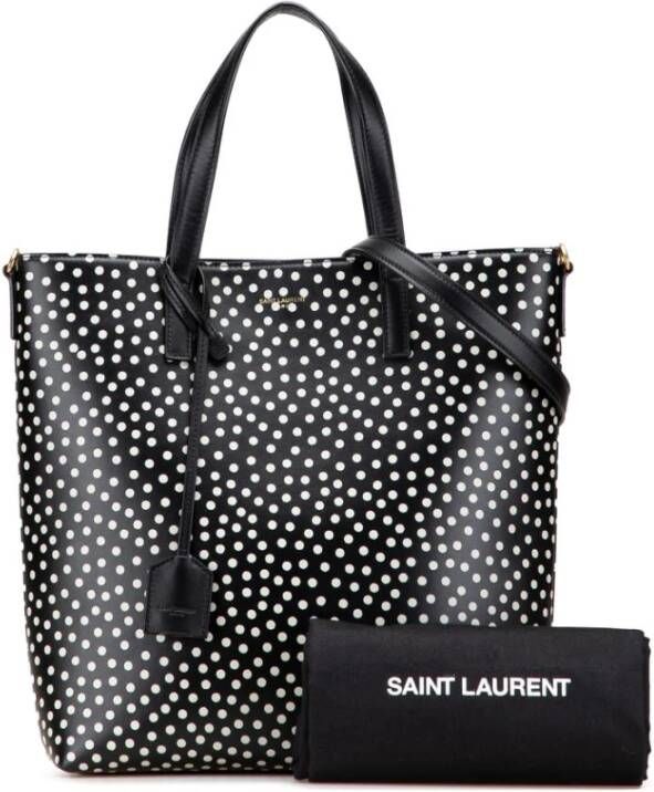 Saint Laurent Vintage Tweedehands leren boodschappentas