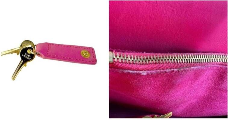 Saint Laurent Vintage Tweedehands leren boodschappentas