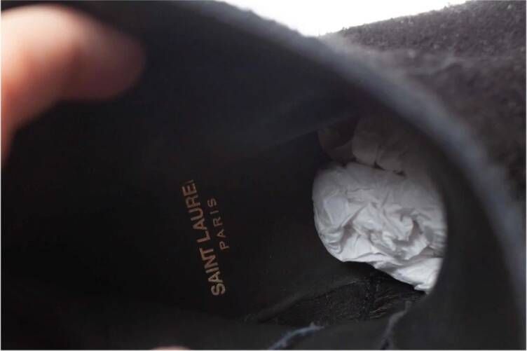 Saint Laurent Vintage Tweedehands Suède Enkellaarzen