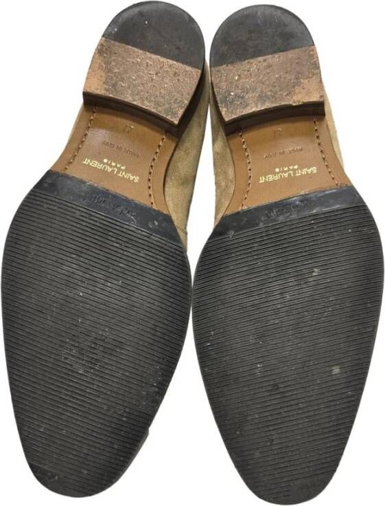 Saint Laurent Vintage Tweedehands Suède Leren Enkellaarzen