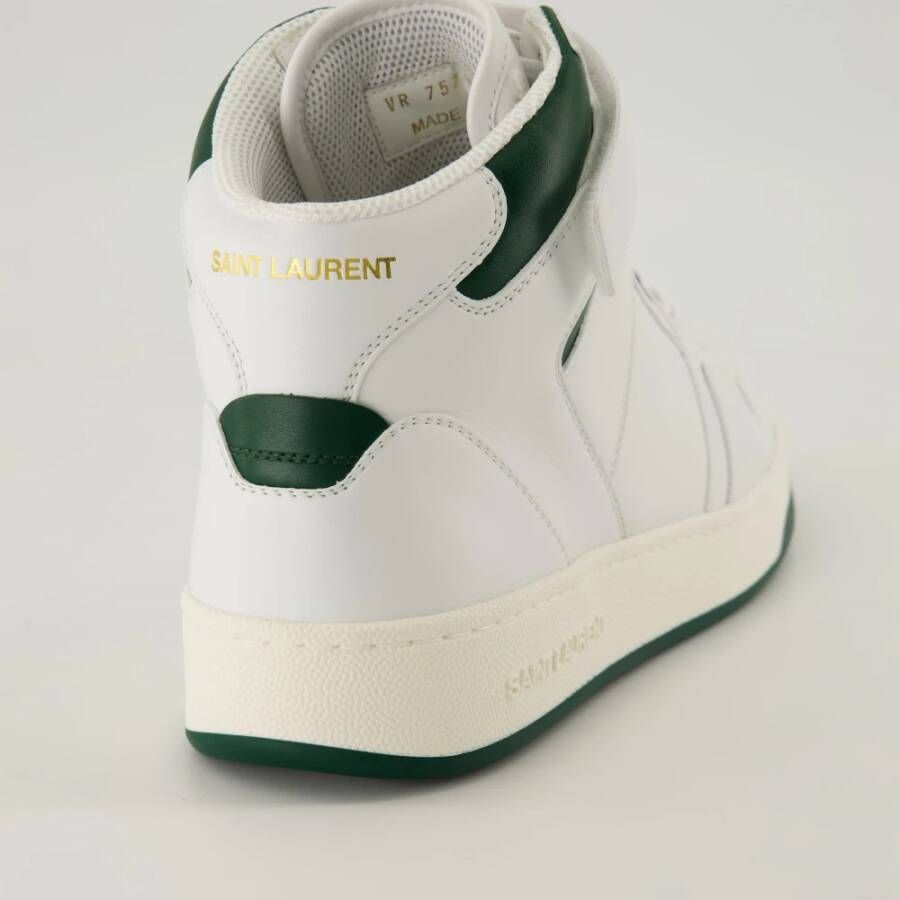 Saint Laurent Witte en groene hoge sneakers White Heren