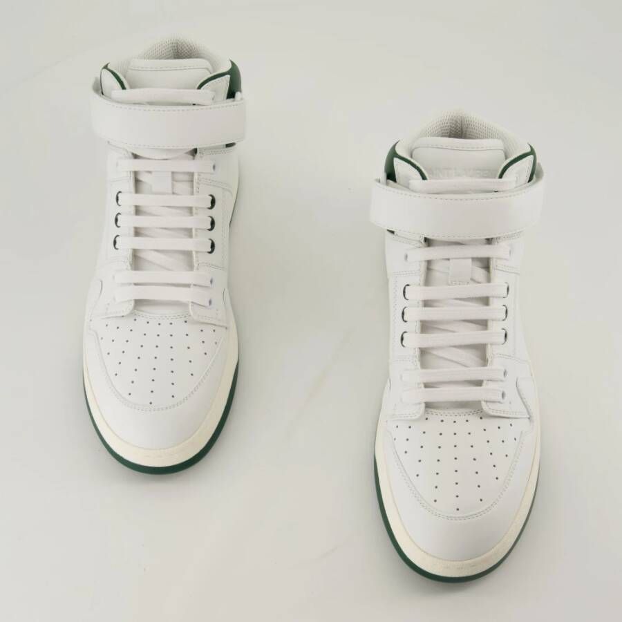 Saint Laurent Witte en groene hoge sneakers White Heren