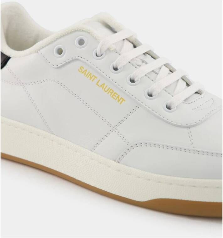 Saint Laurent Witte en zwarte leren sneakers