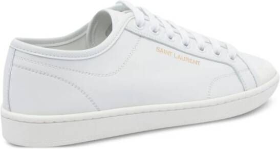 Saint Laurent Witte Lace-Up Sneakers met Logo Print