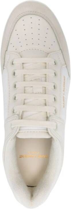 Saint Laurent Witte lage leren sneakers White Dames