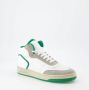 Saint Laurent Witte leren sneakers met groene stof Green Heren - Thumbnail 2