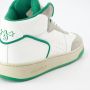 Saint Laurent Witte leren sneakers met groene stof Green Heren - Thumbnail 4