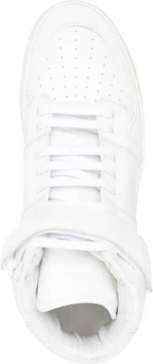 Saint Laurent Witte Leren Sneakers met Klittenbandsluiting Wit Heren