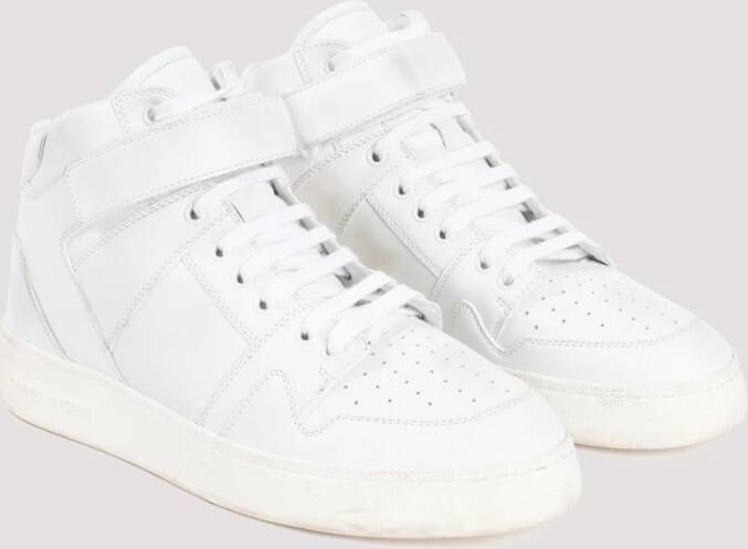 Saint Laurent Witte Leren Sneakers Ronde Neus White Heren