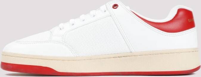 Saint Laurent Witte Leren Sneakers Ss24 White Heren