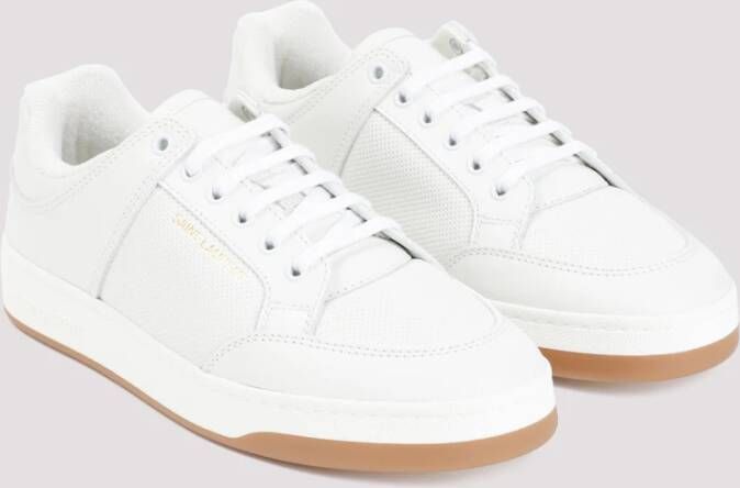 Saint Laurent Witte Leren Sneakers Ss24 White Heren