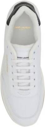 Saint Laurent Witte Leren Veterschoenen