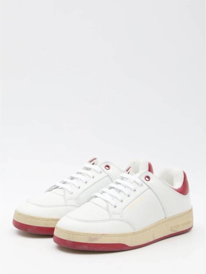 Saint Laurent Witte Sneakers van Korrelig Kalfsleer White Heren