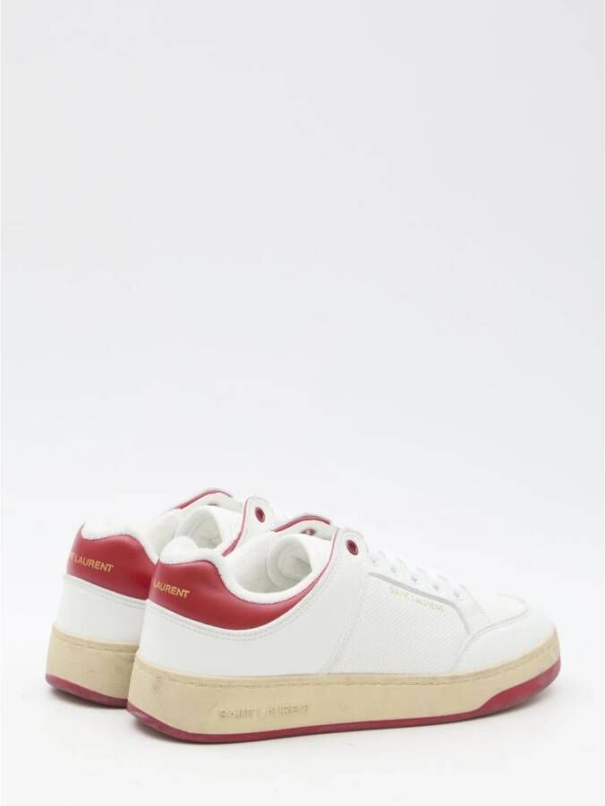 Saint Laurent Witte Sneakers van Korrelig Kalfsleer White Heren