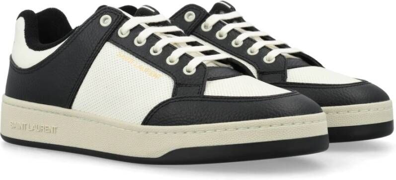 Saint Laurent Geperforeerde leren sneakers met logo print White Heren - Foto 11