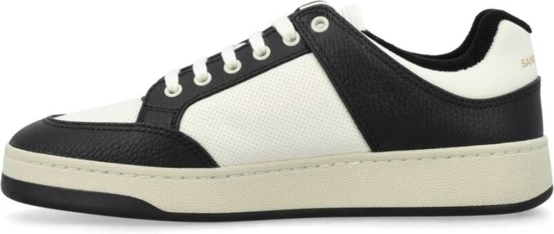 Saint Laurent Geperforeerde leren sneakers met logo print White Heren - Foto 12
