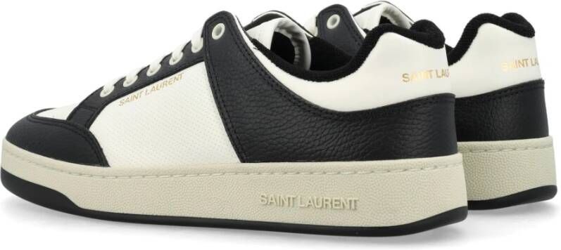 Saint Laurent Geperforeerde leren sneakers met logo print White Heren - Foto 13