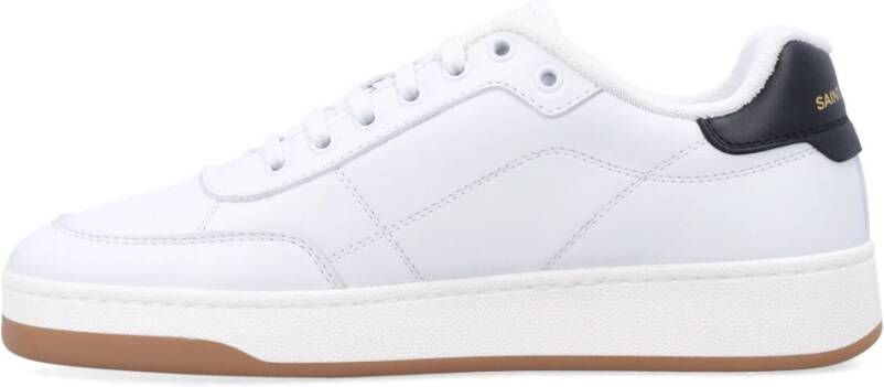 Saint Laurent Witte zwarte leren sneakers SL 61-stijl White Heren
