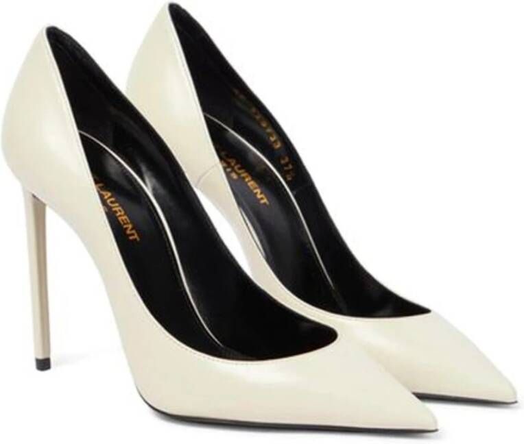 Saint Laurent Zoe 105 Leren Pumps White Dames