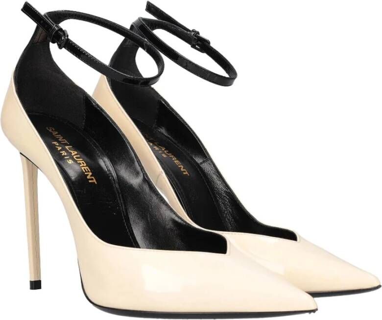 Saint Laurent Zoe Leren Pumps White Dames