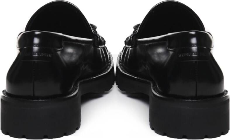 Saint Laurent Zwarte Almond Tip Monogram Loafers Black Heren