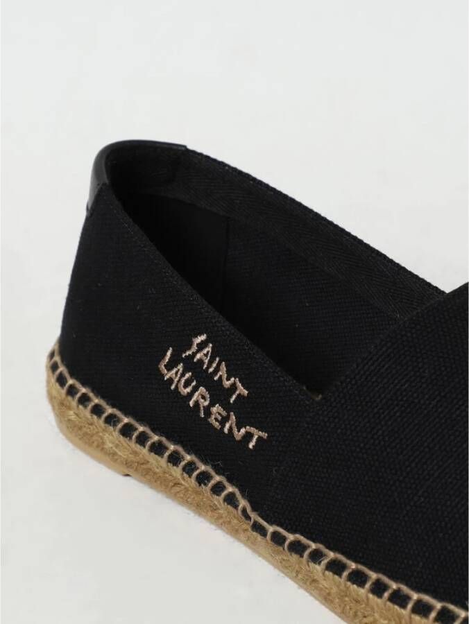 Saint Laurent Zwarte Geborduurde Espadrilles