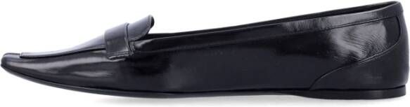 Saint Laurent Zwarte Gesloten Ballerina's met Gouden Accenten Black Dames