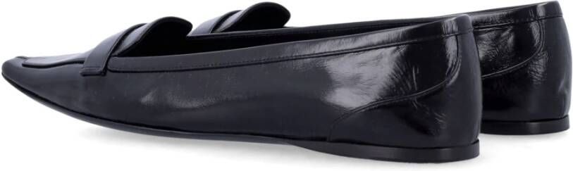 Saint Laurent Zwarte Gesloten Ballerina's met Gouden Accenten Black Dames