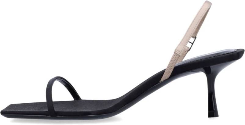 Saint Laurent Zwarte Gesloten Neus Sandalen Elegante Stijl Black Dames