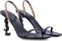Saint Laurent Zwarte Gesloten Teen Sandalen Opyum Stijl Black Dames - Thumbnail 2