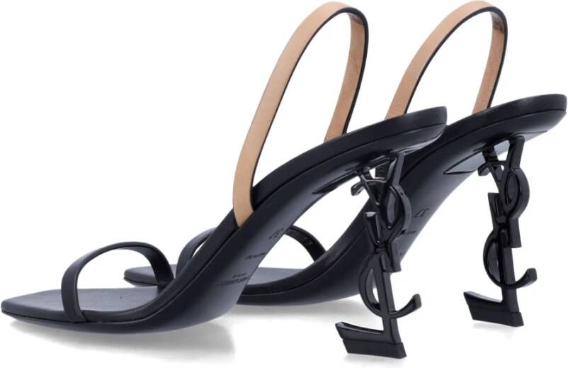 Saint Laurent Zwarte Gesloten Teen Sandalen Opyum Stijl Black Dames
