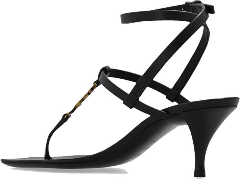 Saint Laurent Zwarte hak sandalen voor vrouwen