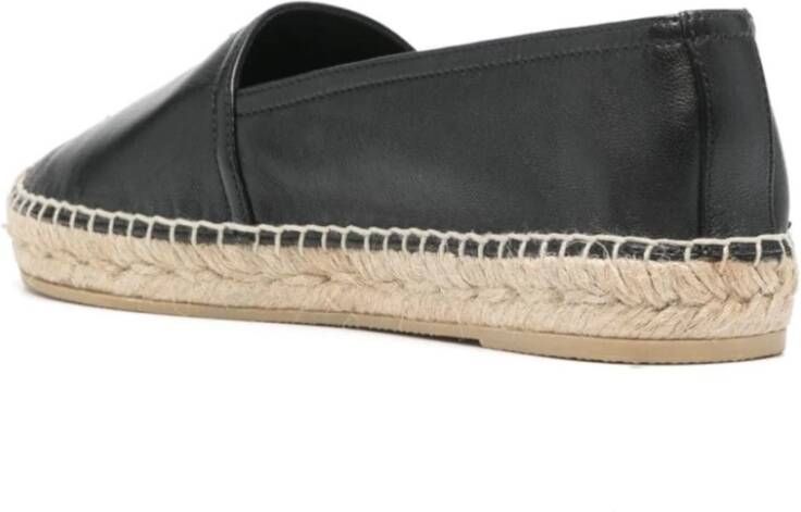 Saint Laurent Zwarte Kalfs Espadrilles Black Dames