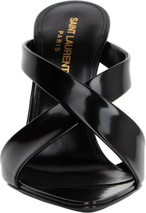 Saint Laurent Zwarte leren CrossStrap hakken