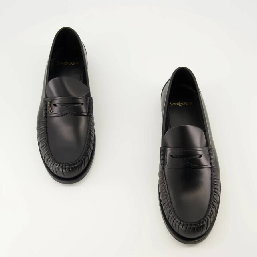 Saint Laurent Zwarte leren heren loafers