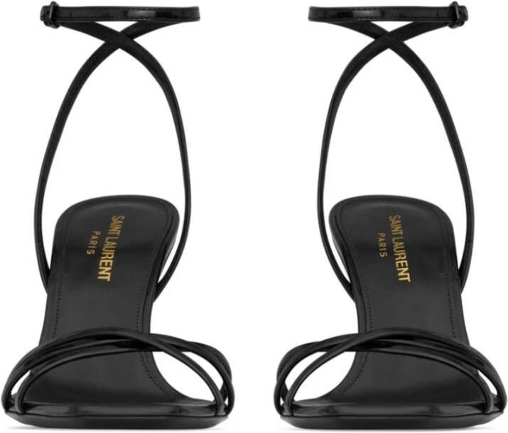 Saint Laurent Stijlvolle Leren Sandalen Black Dames