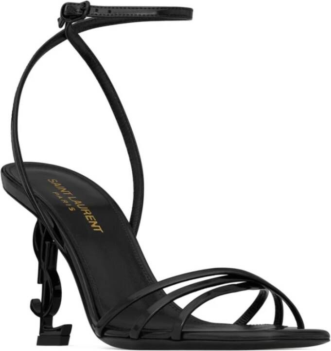 Saint Laurent Stijlvolle Leren Sandalen Black Dames