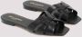 Saint Laurent Zwarte Leren Platte Sandalen - Thumbnail 2