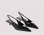 Saint Laurent Zwarte Leren Puntige Neus Kristal Pump Black Dames - Thumbnail 3