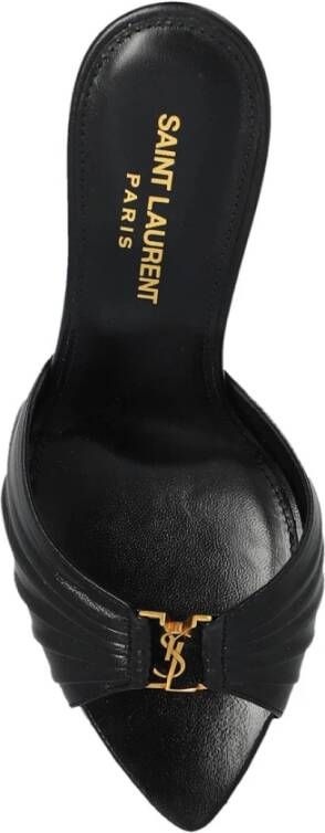 Saint Laurent Zwarte Leren Sandalen